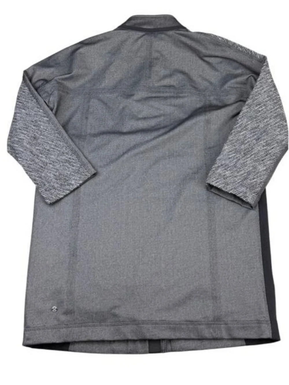 Lulu Cocoon Car Coat Coco Pique Black Long Jacket